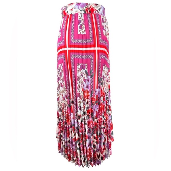 ELIE TAHARI Delilah Floral Pleated Midi Skirt, Size 8. - Picture 8 of 14